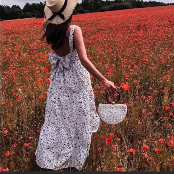 ZARA  FLORAL BOW  BACK DRESS size XL - Picture 5 of 5